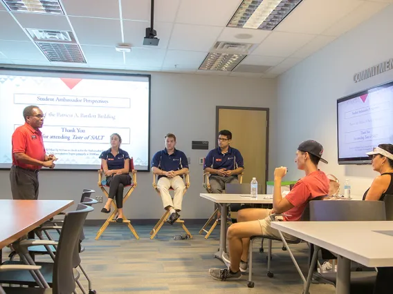 A presentation being given to students
