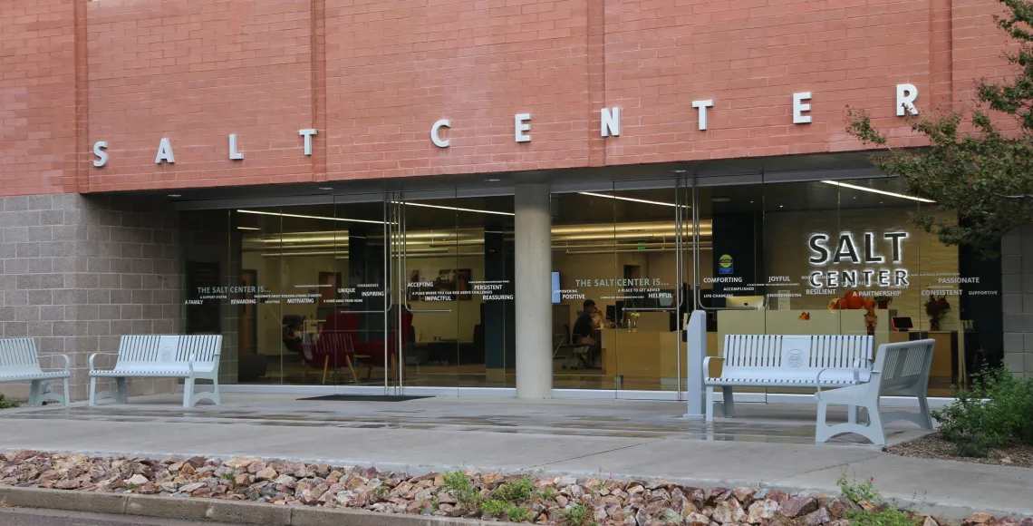 Angled shot of the front of the Patricia A Bartlett Building