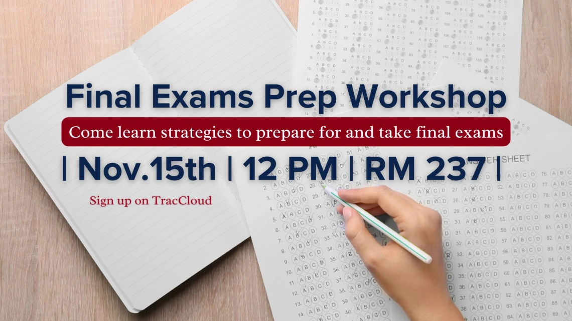 Flyer for Final Exams Prep Workshop