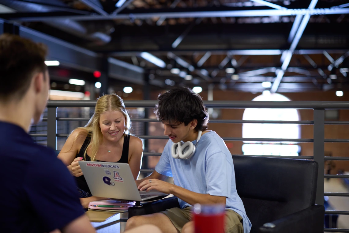Photo of students studying