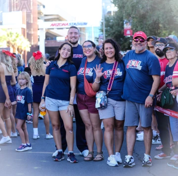 Picture of people outside University Stadium