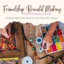 Flyer for friendship bracelet making event