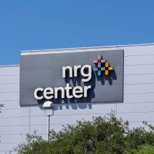 "nrg center" sign on building exterior